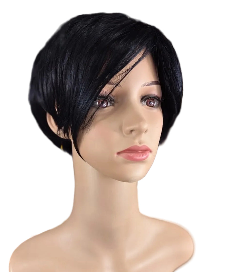 Peluca Corta Negra Premium – Estilo Natural y Elegante