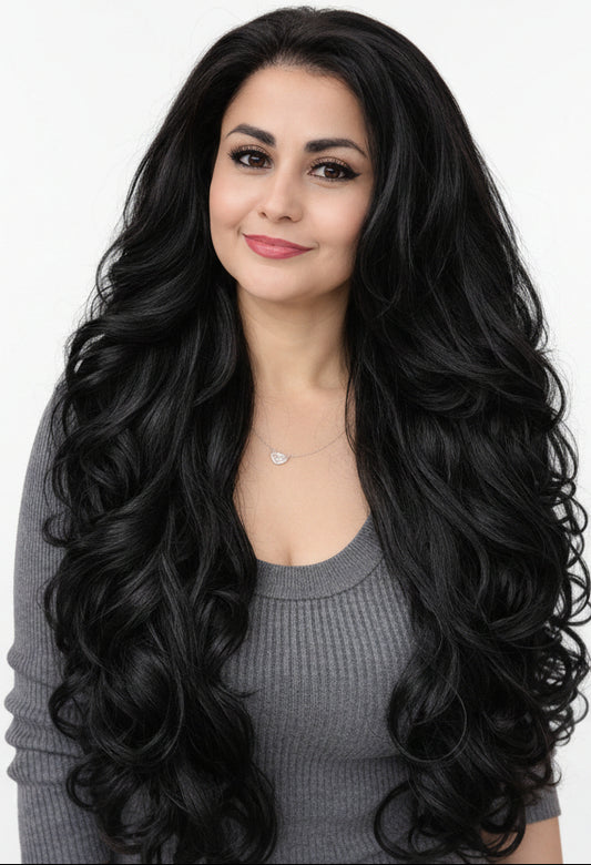 Peluca lace front 13 x 4 libertad de peinado, abundante cabello,