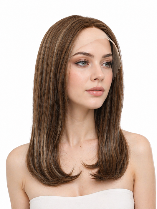 Peluca Rubia con rayos lace front 18 pulgadas modelo Evanna