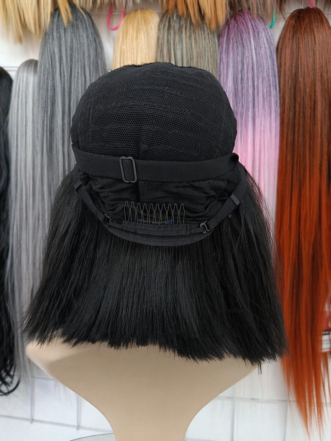 Peluca Corte Bob con Lace – Fibra Premium, Natural y Elegante modelo Aby