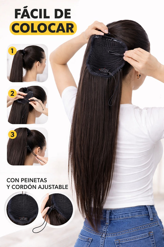 Coleta Tono Natural Mezcla de cabello Humano 28"