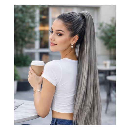 Coleta lacia gris claro 2 looks en 1