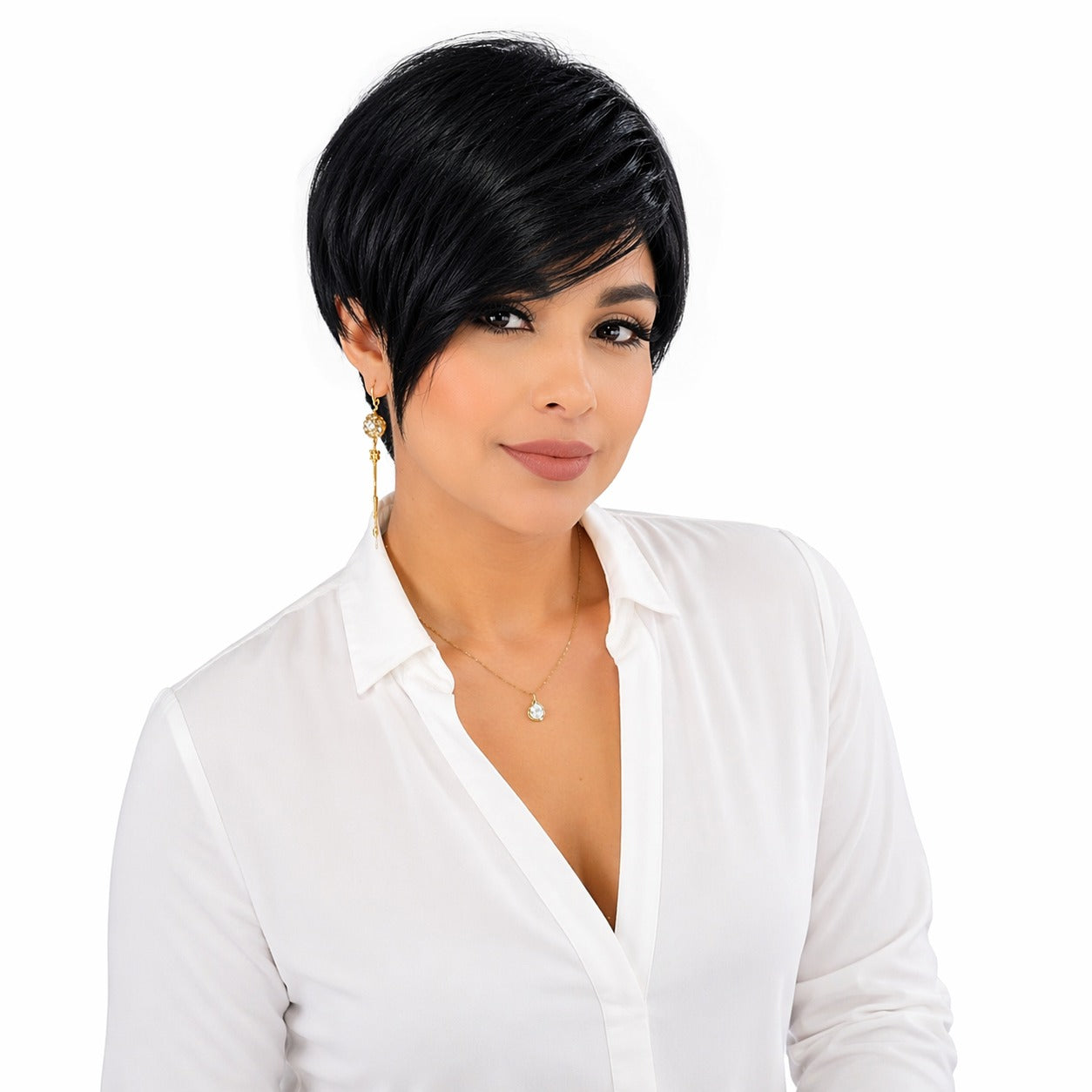 Peluca Corta Negra Premium – Estilo Natural y Elegante