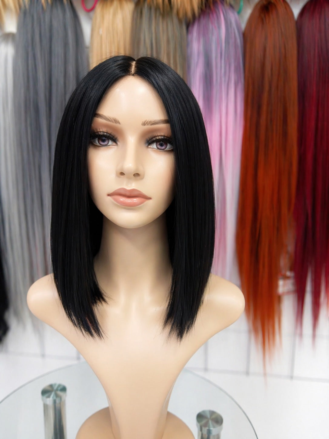 Peluca Corte Bob con Lace – Fibra Premium, Natural y Elegante modelo Aby