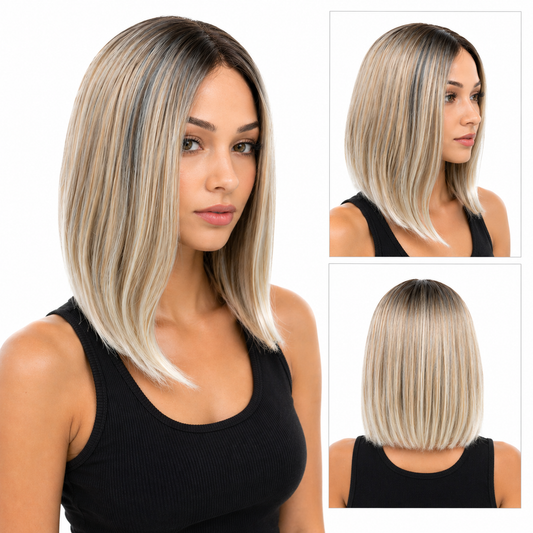 Peluca Rubia corta lace front Aria